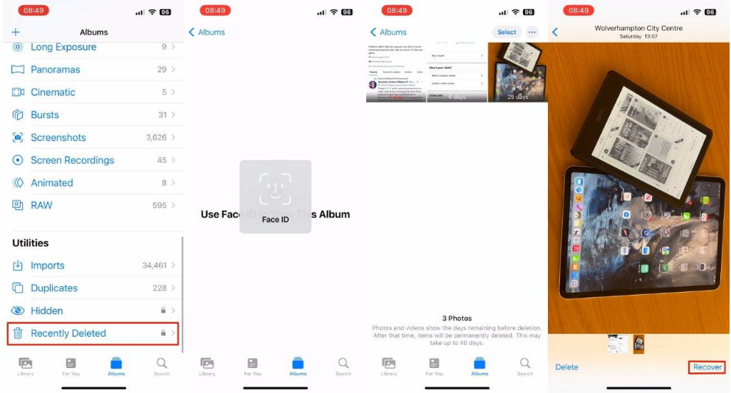 城固苹果14维修分享 iPhone14 上恢复已删除的照片 